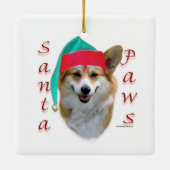 Ornement En Céramique Pembroke Welsh Corgi Père Noël Paws (Dos)