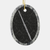 Ornement En Céramique Pendentif ovale d'ornement de cannelure (Dos)