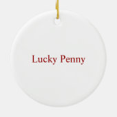 Ornement En Céramique Penny chanceux (Dos)