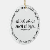 Ornement En Céramique Pensez à de telles choses… 4:8 de Philippiens (Droite)