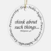 Ornement En Céramique Pensez à de telles choses… 4:8 de Philippiens (Gauche)
