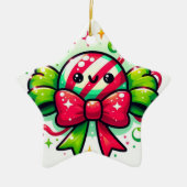 Ornement En Céramique Peppermint Joy: Holiday Candy Character (Devant)
