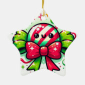 Ornement En Céramique Peppermint Joy: Holiday Candy Character (Dos)