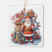 Ornement En Céramique Père Noël à sa fabrique de jouets (Gauche)