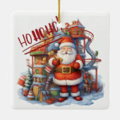 Ornement En Céramique Père Noël à sa fabrique de jouets (Dos)