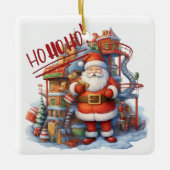 Ornement En Céramique Père Noël à sa fabrique de jouets (Devant)