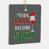 ORNEMENT EN CÉRAMIQUE PÈRE NOËL APPORTE LE "VIN" CE NOËL (Droite)