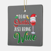 ORNEMENT EN CÉRAMIQUE PÈRE NOËL APPORTE LE "VIN" CE NOËL (Gauche)