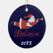 Ornement En Céramique Père Noël Believe Dated Keepsaké Ornament (Gauche)