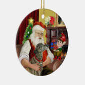 Ornement En Céramique Père Noël Brindle Greyhound (Droite)