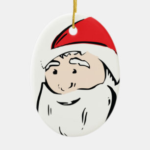 Ornement En Céramique père Noël Cartoon Ornament