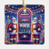 Ornement En Céramique Père Noël Casino Machine à sous Noël (Devant)