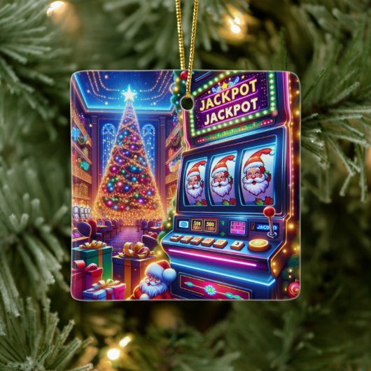 Ornement En Céramique Père Noël Casino Machine à sous Noël (Arbre)