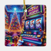 Ornement En Céramique Père Noël Casino Machine à sous Noël (Devant)