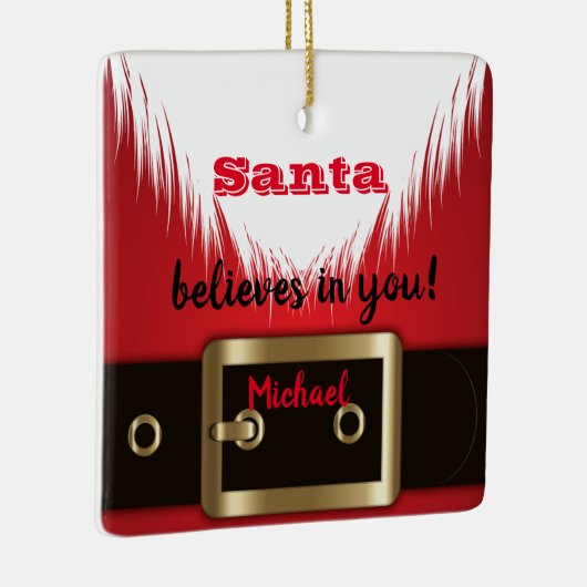 Ornement En Céramique Père Noël Croit En Toi, Noël (Droite)