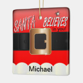 Ornement En Céramique Père Noël croit en vous (Gauche)