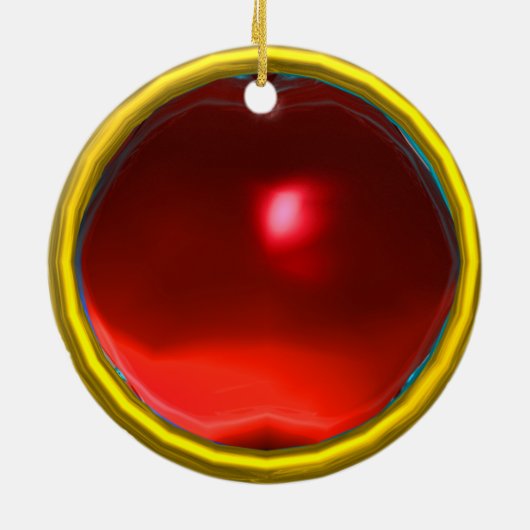 ORNEMENT EN CÉRAMIQUE PÈRE NOËL DES GNOMES AVEC RUBY ROUGE (Dos)