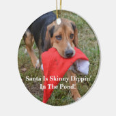 Ornement En Céramique Père Noël drôle est Dippin maigre dans l'étang ! (Gauche)