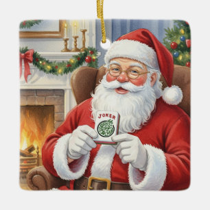 Ornement En Céramique Père Noël drôle personnalisé Apporte-moi un Joker