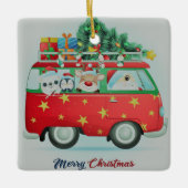 Ornement En Céramique Père Noël Et Amis (Devant)