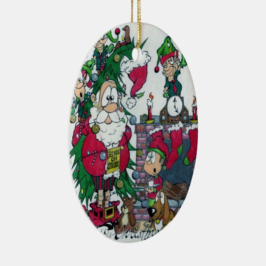 Ornement En Céramique Père Noël étaient en grève ! ! ! (Droite)