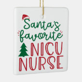 Ornement En Céramique Père Noël Favori NICU Nurse Personnalisé (Droite)