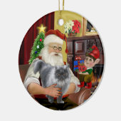 Ornement En Céramique Père Noël - Fumée bleue chat perse (Gauche)