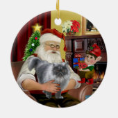 Ornement En Céramique Père Noël - Fumée bleue chat perse (Dos)