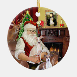 Ornement En Céramique Père Noël - Grèce italienne (DEUX)