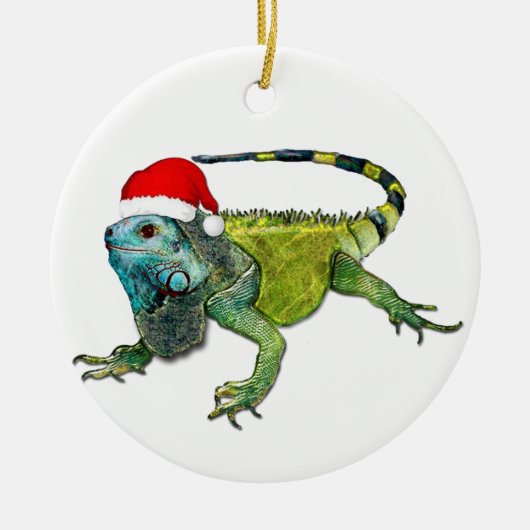 Ornement En Céramique Père Noël Iguana (Devant)