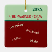 Ornement En Céramique Père Noël Inspirivity Name Noël personnalisé (Dos)