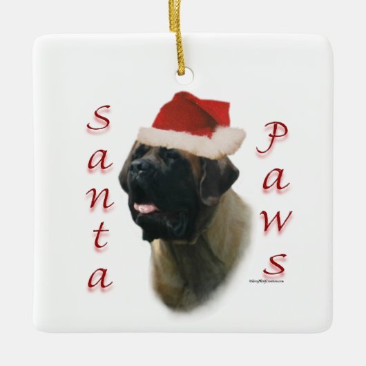 Ornement En Céramique Père Noël Paws Mastiff (Devant)