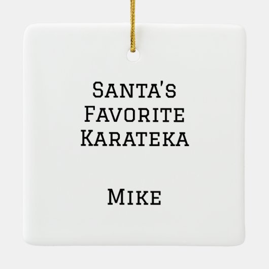 Ornement En Céramique Père Noël personnalisé Favori Karateka (Dos)