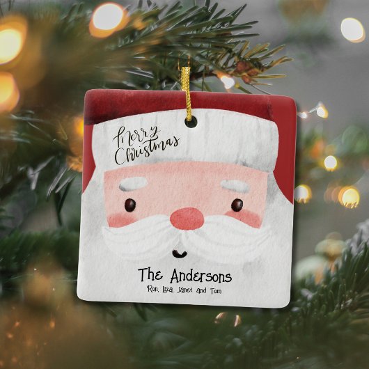 Ornement En Céramique Père Noël personnalisé Joyeux Noël Photo