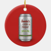 Ornement En Céramique Père Noël Petit Helper Bière Can (Dos)