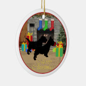 Ornement En Céramique Père Noël Scottie Dog Orament (Droite)
