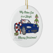 Ornement En Céramique Père Noël Sleigh-Bleu (Droite)