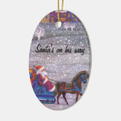 Ornement En Céramique Père Noël sur son chemin (Gauche)