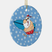 Ornement En Céramique père Noël surf (Droite)
