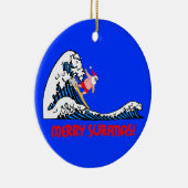 Ornement En Céramique Père Noël surfant (Droite)