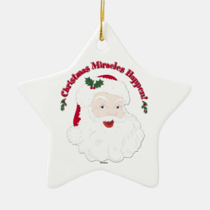 Ornement En Céramique Père Noël vintage Les miracles de Noël se produise
