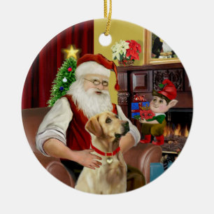 Ornement En Céramique Père Noël Yellow Lab (#8)