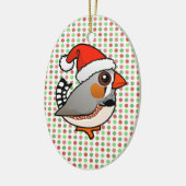 Ornement En Céramique Père Noël Zebra Finch (Gauche)