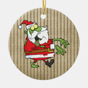 Ornement En Céramique Père Noël Zombie