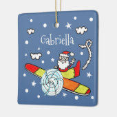 Ornement En Céramique Père personnalisé Noël Père Noël Père Noël Avion (Gauche)