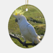 Ornement En Céramique Perroquet de Cockatoo jaune et blanc (Gauche)