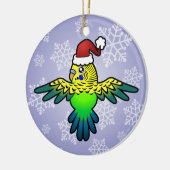 Ornement En Céramique Perruche de Noël (Gauche)