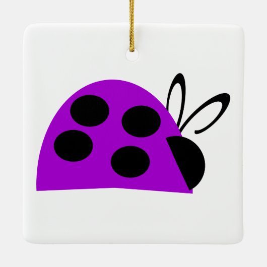 Ornement En Céramique Personalisé Ladybug mou violet (Dos)