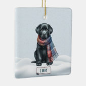 Ornement En Céramique Personalized Black Labrador Retriever Ornament  (Droite)