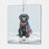 Ornement En Céramique Personalized Black Labrador Retriever Ornament  (Gauche)